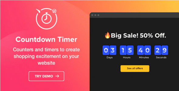 Countdown Timer - WordPress Countdown Timer plugin Real GPL