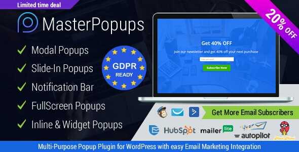 Popup Plugin for WordPress & Popup Editor - Master Popups for Email Subscription
