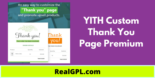 YITH Custom Thank You Page Premium Real GPL