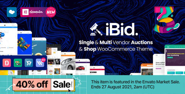 iBid - Multi Vendor Auctions WooCommerce Theme Real GPL