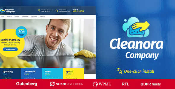 Cleanora - Cleaning Services Theme GPL