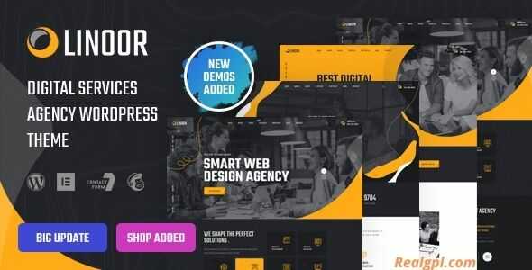 Linoor Digital Agency Services WordPress Theme Real GPL