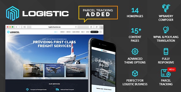 Logistic WP Theme For Transportation Business Rea; GPL