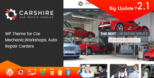 Car Shire Theme GPL Auto Mechanic and Repair realgpl