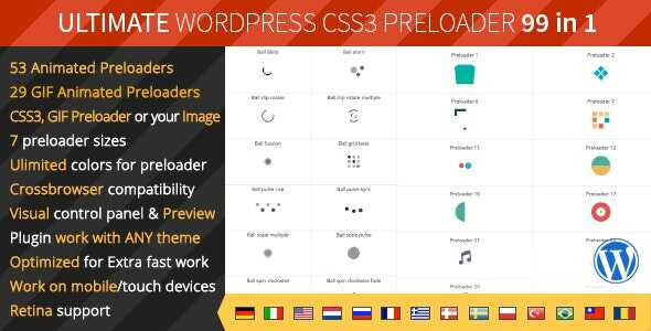 Ultimate WordPress Preloader - 99 CSS3 Preloaders Real GPL