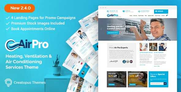 AirPro real GPL - Heating and Air conditioning WordPress Theme for Maintenance Services