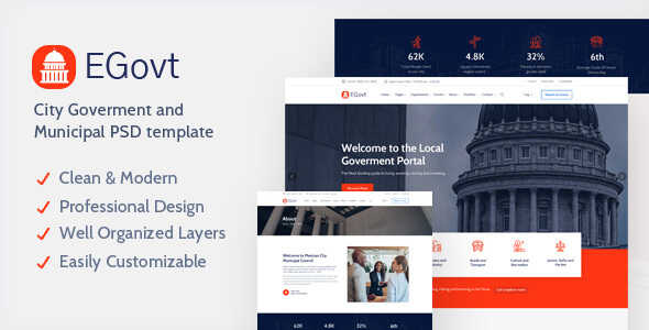 EGovt - City Government WordPress Theme Real GPL