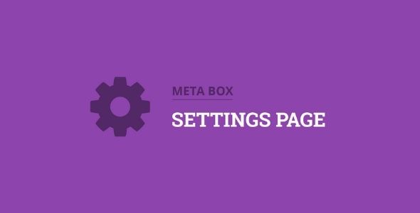 Meta Box Settings Page Addon GPL