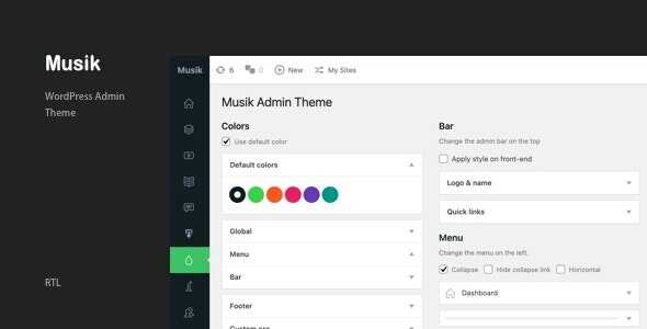 Musik - WordPress Admin Theme Real GPL