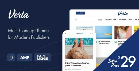 Verta - Multi-Concept WordPress Theme for Modern Publishers Real GPL