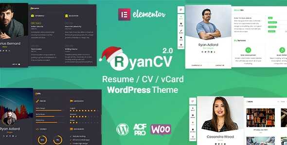 RyanCV - Resume WordPress Theme GPL