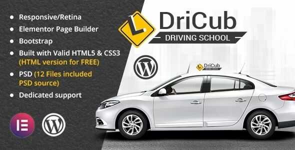 DriCub Driving School WordPress Theme gpl