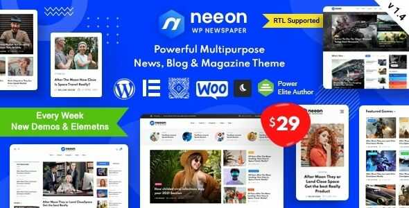 Neeon WordPress News Magazine Theme gpl