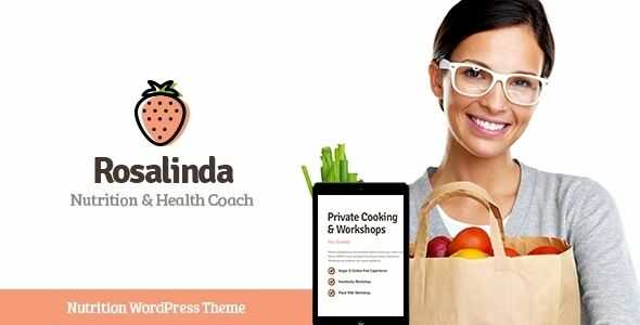 Rosalinda Health Coach & Vegetarian Lifestyle Blog WordPress Theme gpl