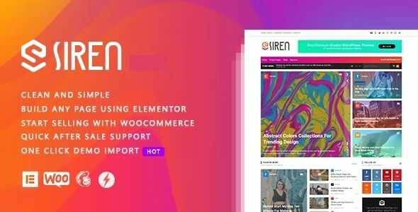 Siren News Magazine Elementor WordPress Theme gpl