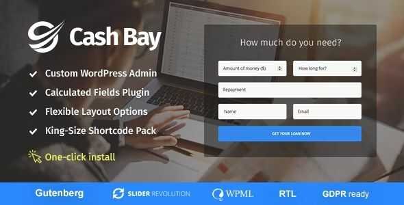 Cash Bay Theme GPL - Banking and Payday Loans WordPress