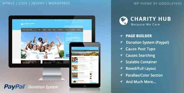 Charity Hub Fundraising WordPress theme gpl