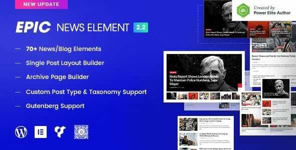 Epic News Elements GPL – News Magazine Blog