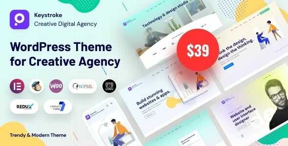 Keystroke Creative Agency, Digital Agency WordPress Theme gpl