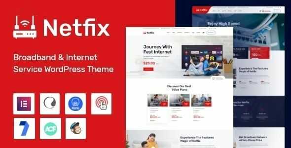 Netfix – Broadband & Internet Services WordPress Theme gpl
