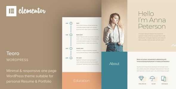 Teoro - CV Resume WordPress Theme gpl