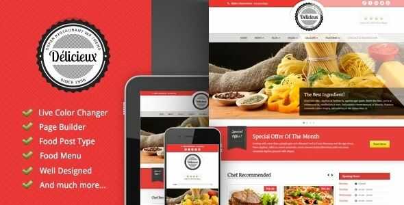 Delicieux Restaurant Wordpress Theme gpl