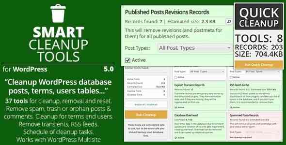 Smart Cleanup Tools Plugin for WordPress gpl