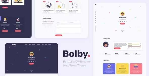 Bolby Theme GPL - Portfolio Resume WordPress Theme