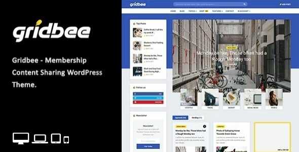 Gridbee Content Sharing WordPress Theme gpl