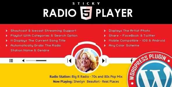 Sticky Radio Player WordPress Plugin GPL