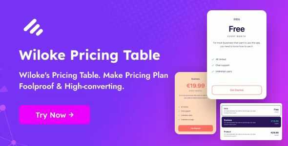 Wiloke Pricing Table Addon For Elementor GPL