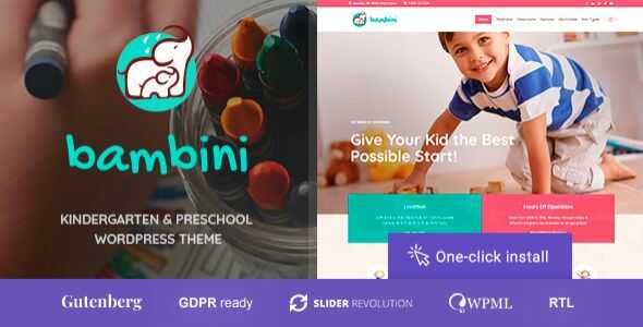 Bambini Theme GPL – Kindergarten & Pre-School Theme