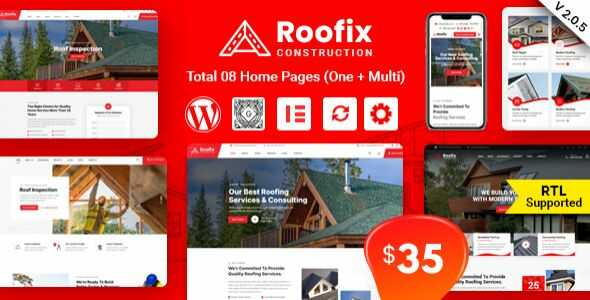 Roofix Theme GPL – Roofing Services WordPress Theme