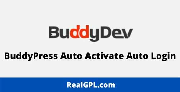 BuddyPress Auto Activate Auto Login GPL
