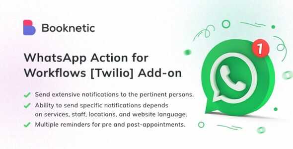 Twilio Whatsapp action for Booknetic Workflows GPL
