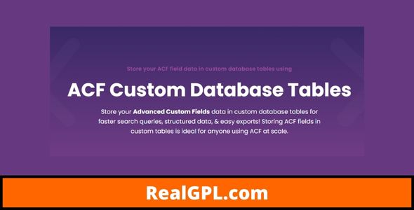 ACF Custom Database Tables GPL