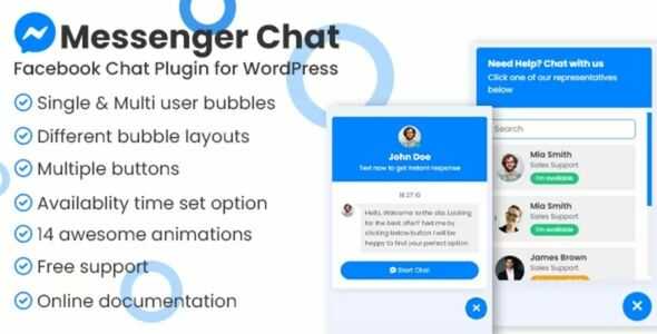 Messenger chat support WordPress Plugin GPL