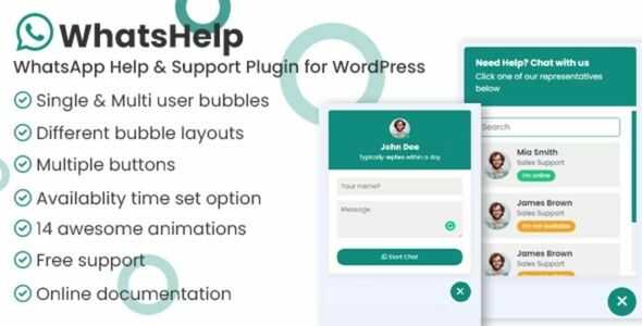WhatsApp Chat Support Pro WordPress Plugin GPL