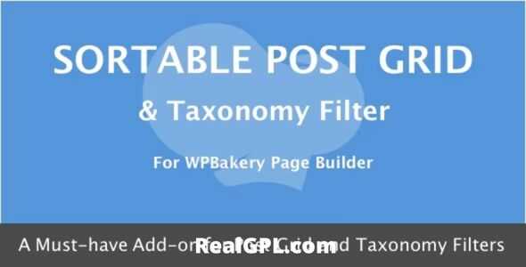 Sortable Grid & Taxonomy filter Addon GPL