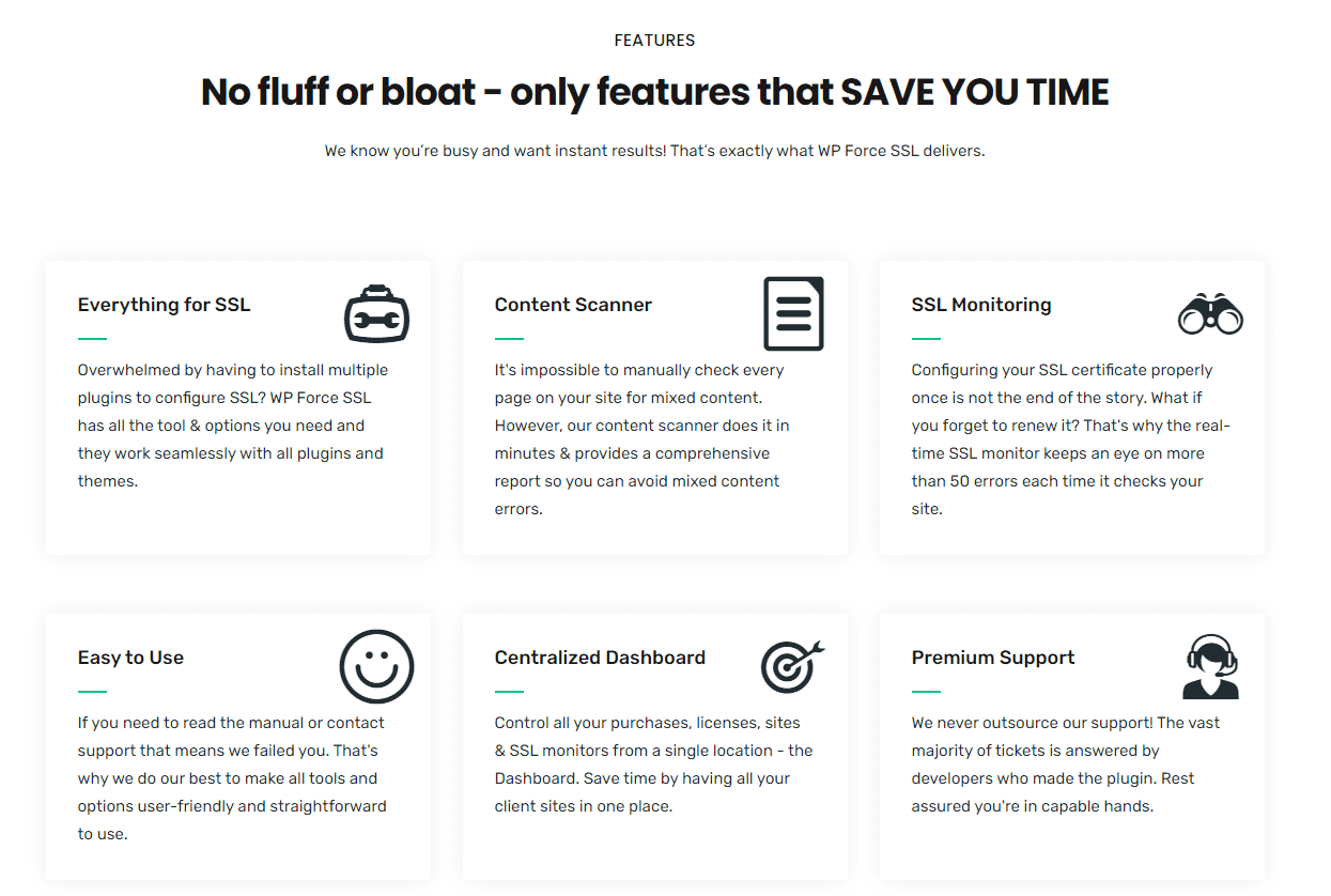 WP Force SSL Pro Features