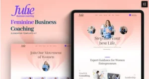 Julie Feminine Business Coaching Elementor Template Kit GPL