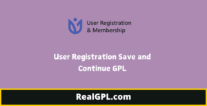 User Registration Save and Continue GPL