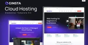 Ginsta Cloud Hosting Company Elementor Template Kit