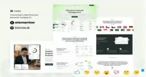 Cashly Finance App & SaaS Showcase Elementor Template Kit GPL