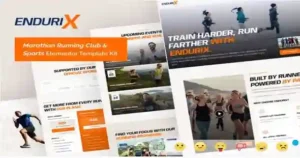 Endurix Marathon Running Club & Sports Elementor Template Kit GPL