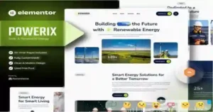 Powerix Solar & Renewable Energy Elementor Template Kit GPL