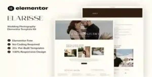 Elarisse Wedding Photography Elementor Template Kit