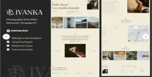 Ivanka Photography & Portfolio Elementor Template Kit