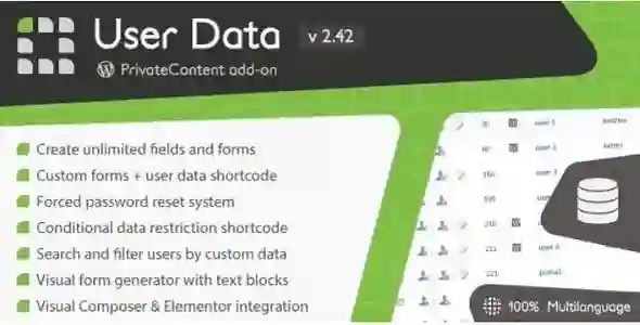 PrivateContent User Data add-on GPL