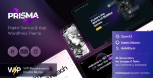 Prisma Digital Startup & App WordPress Theme